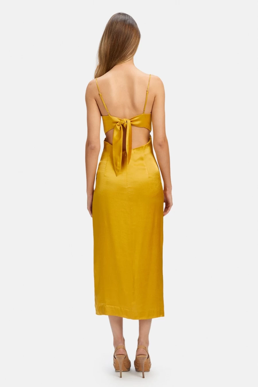 Bardot Women's Sunset SEKA Midi Dress - Flowy Summer Sunset Orange Boho Chic Dress