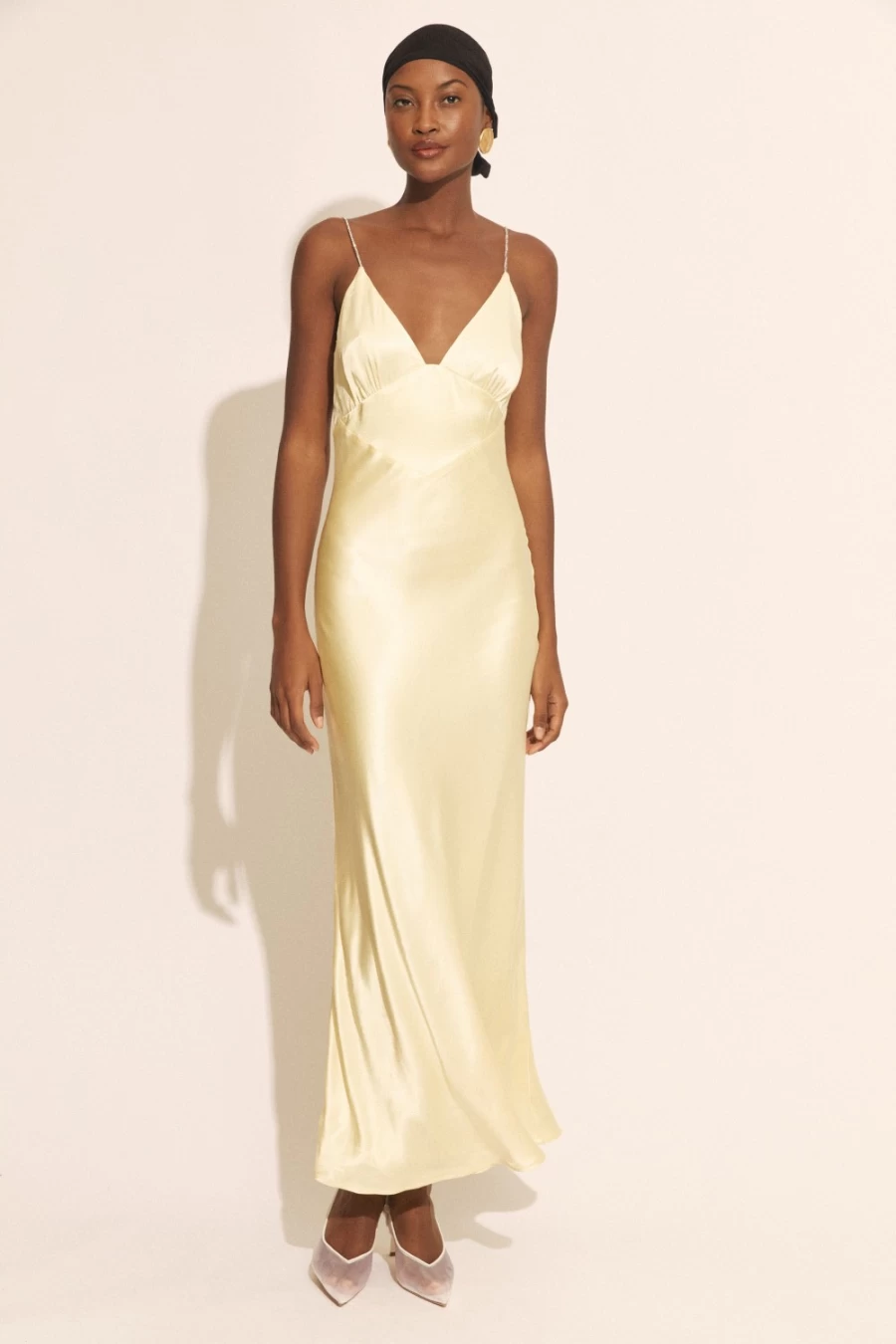 Bardot Women's Capri Diamonte Slip Dress in Canary Yellow