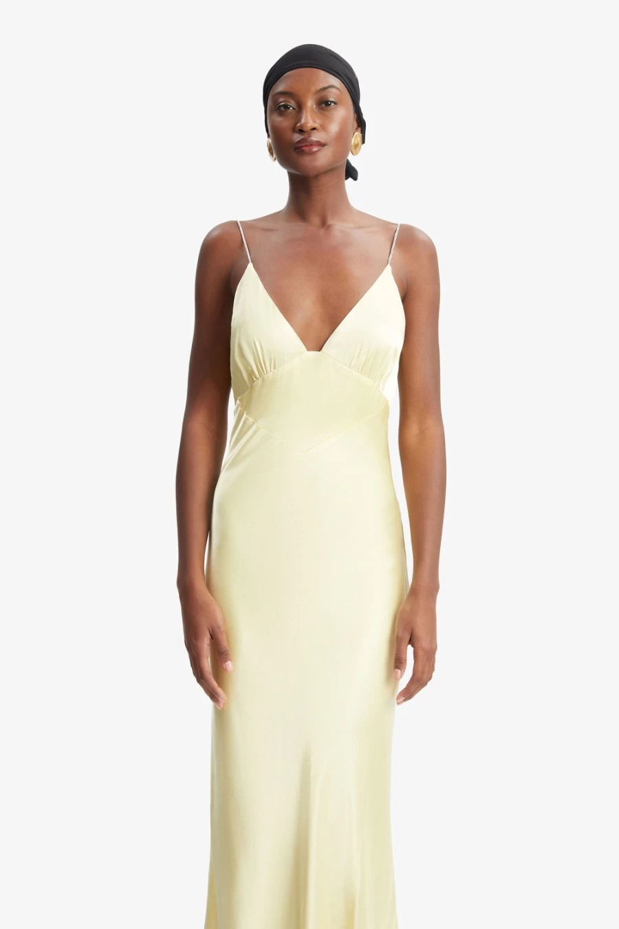 Bardot Women's Capri Diamonte Slip Dress in Canary Yellow