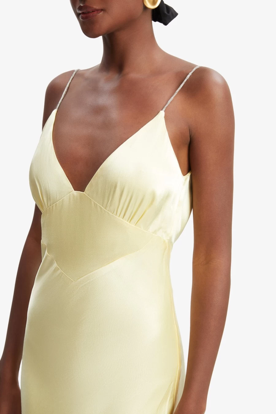 Bardot Women's Capri Diamonte Slip Dress in Canary Yellow