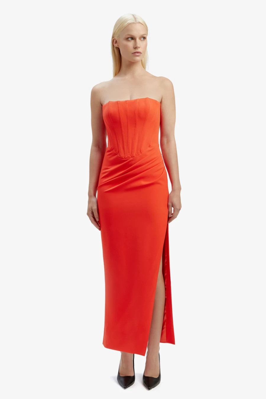 Bardot Women's Saira Midi Dress in Orange Srbt - Elegant Flowy Summer Dress