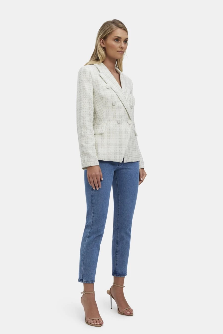 Bardot Women's Ramone Boucle Blazer in Ivory - Elegant Textured Jacket for Women