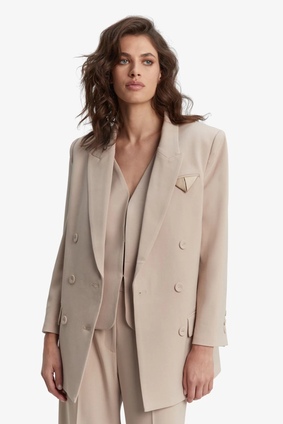 Bardot Women's Sloane Classic Blazer in Sandstone | Timeless Tailored Jacket