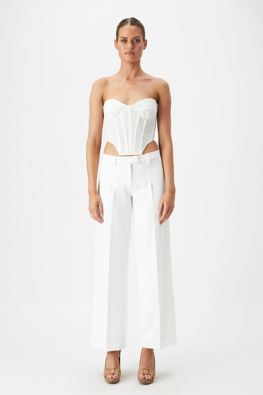 Bardot Women's Orchid White Lithium Mesh Bustier Corset Top