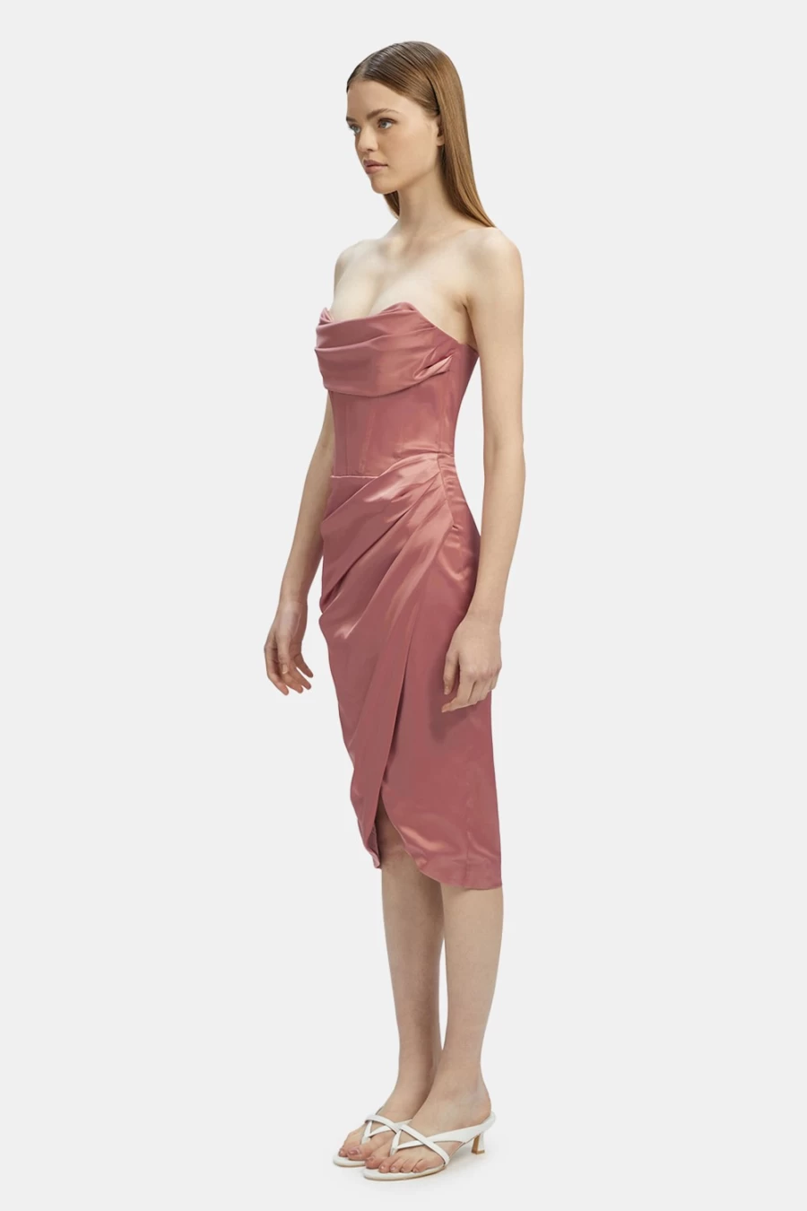 Bardot Women's Jamila Corset Dress in Dusty Rose - Elegant Bodycon Style