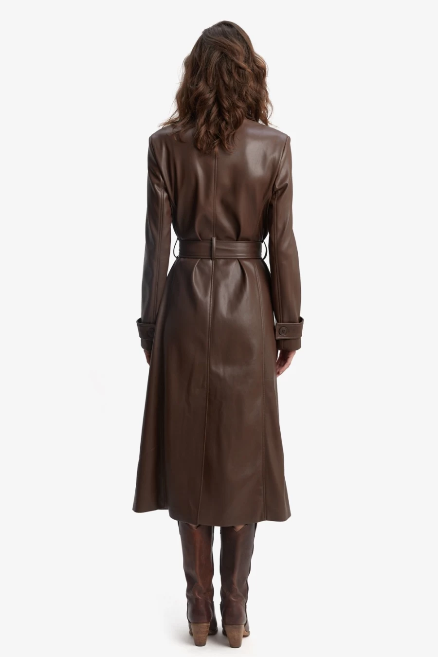 Bardot Women's Chocolate Vegan Leather Trench Coat
