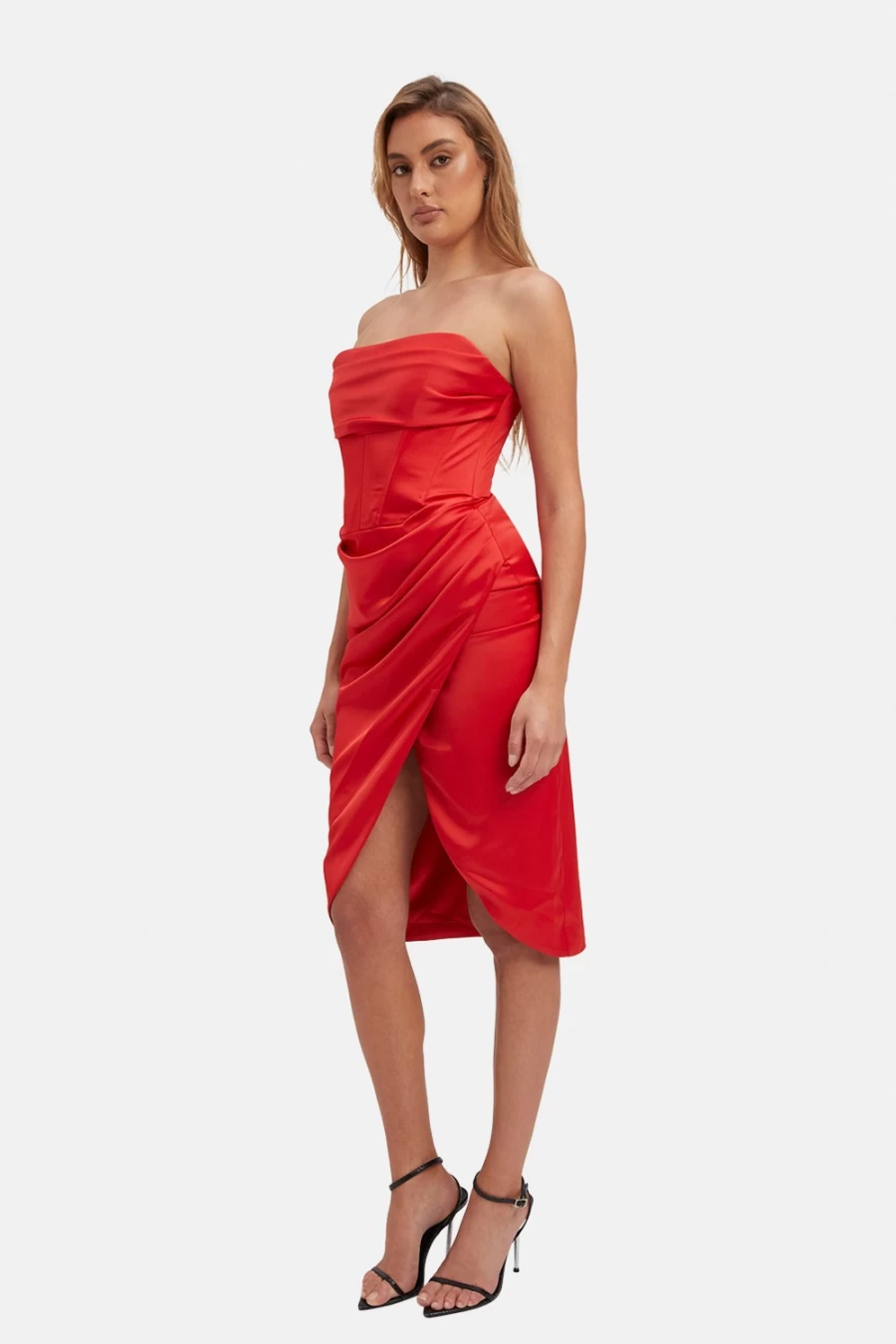 Bardot Women's Fire Red Jamila Corset Dress - Elegant Bodycon Style for Evening Wear