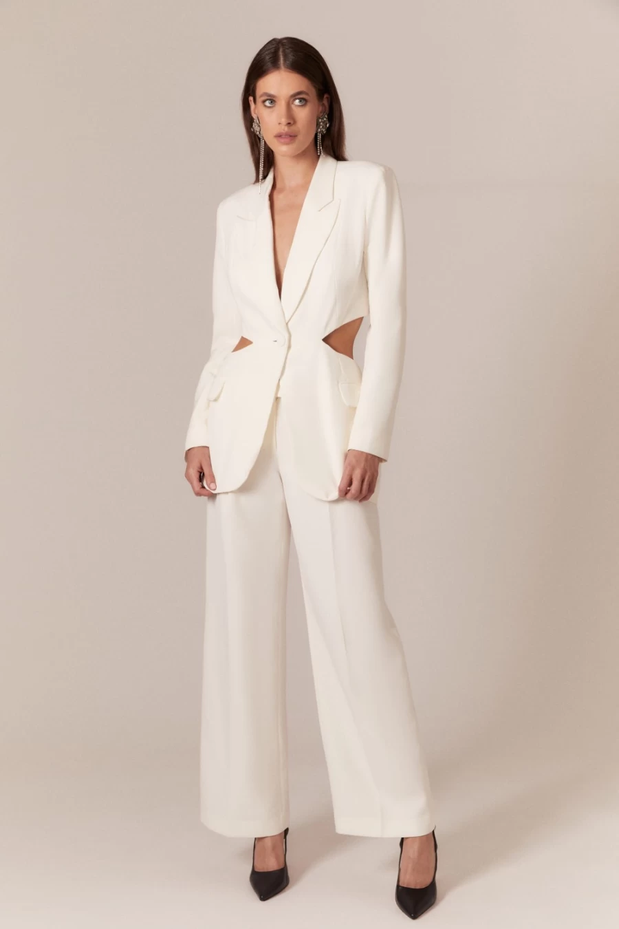 Bardot Women's Ivory Cassian Tailored Pants - Classic Fit Formal Trousers