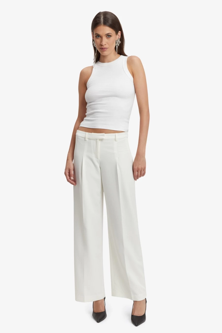 Bardot Women's Ivory Cassian Tailored Pants - Classic Fit Formal Trousers