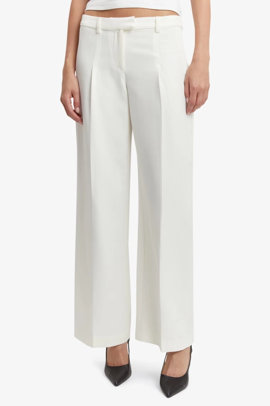 Bardot Women's Ivory Cassian Tailored Pants - Classic Fit Formal Trousers