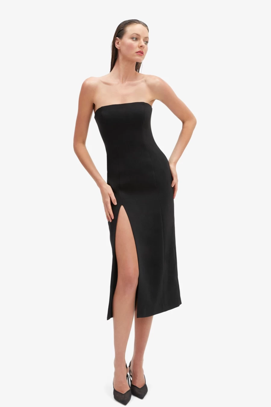 Bardot Women's Mercer Midi Dress in Black - Elegant Knee-Length Style
