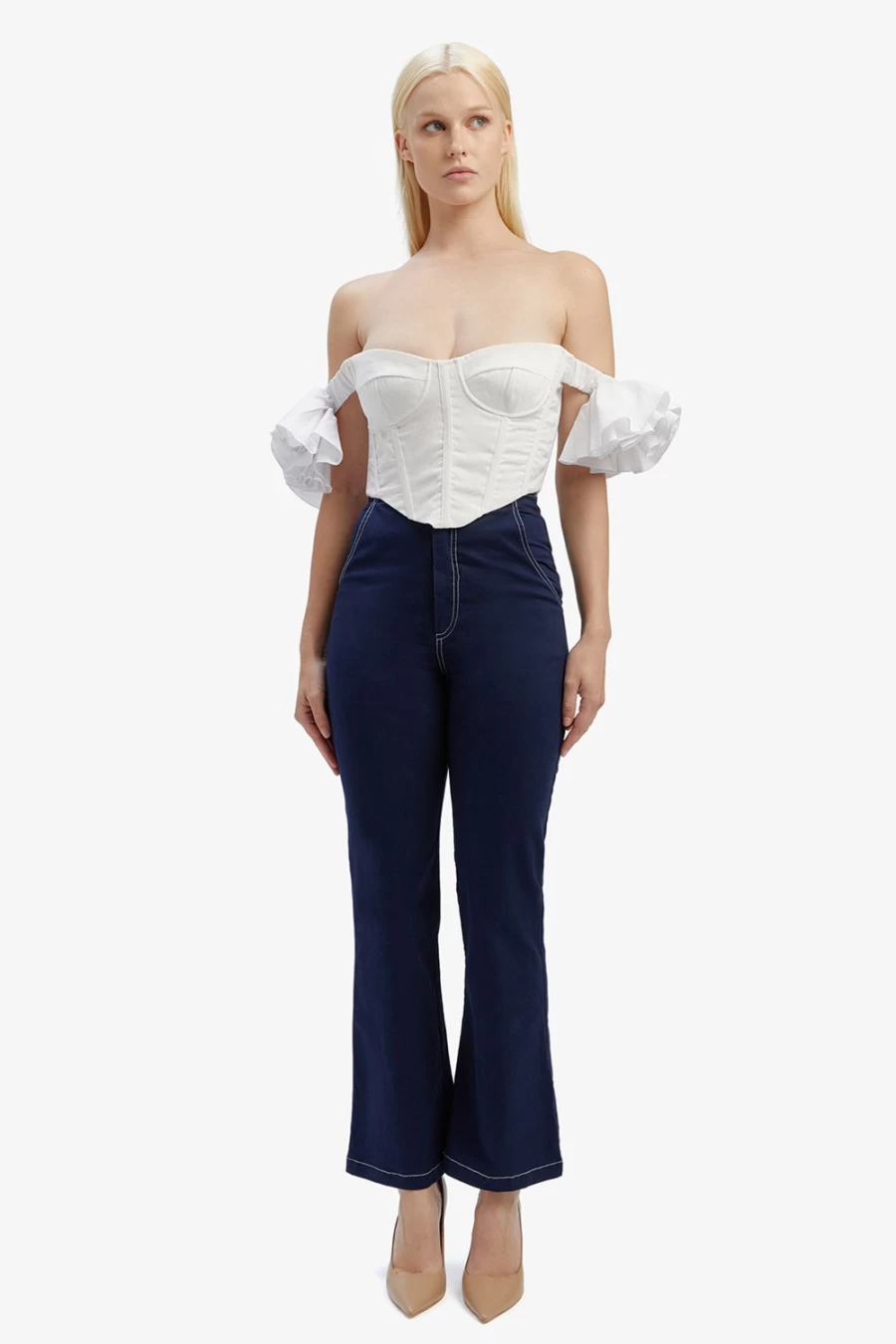 Bardot Women's Kamila High Waist Navy Pants