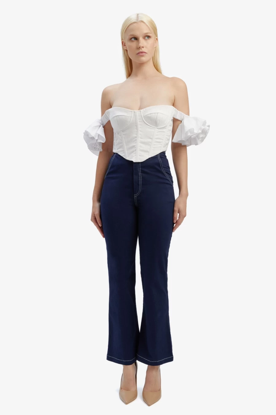 Bardot Women's Kamila High Waist Navy Pants