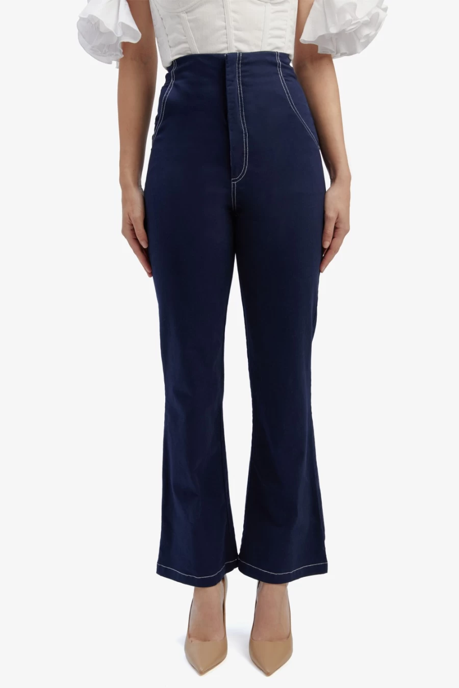 Bardot Women's Kamila High Waist Navy Pants