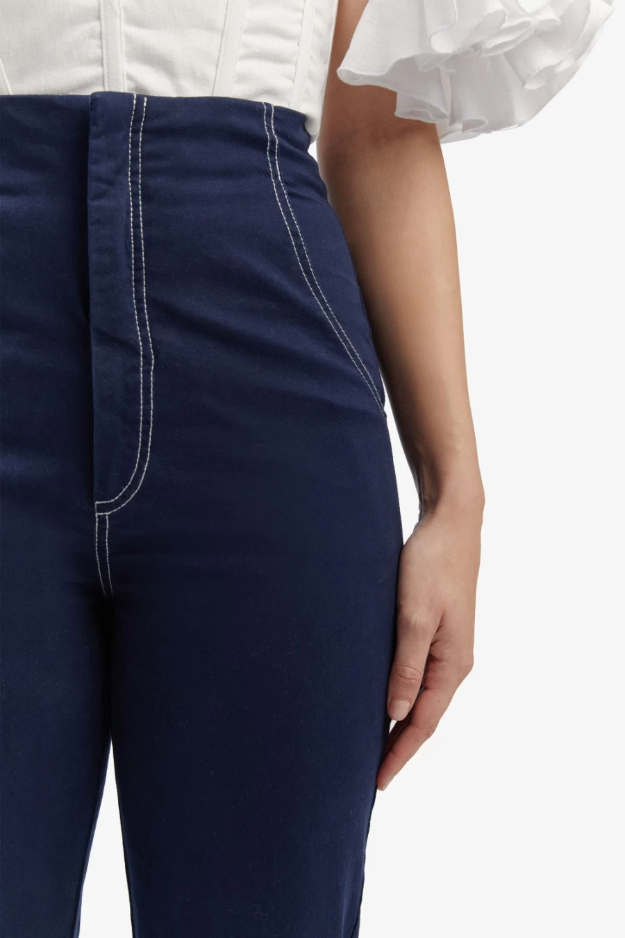 Bardot Women's Kamila High Waist Navy Pants