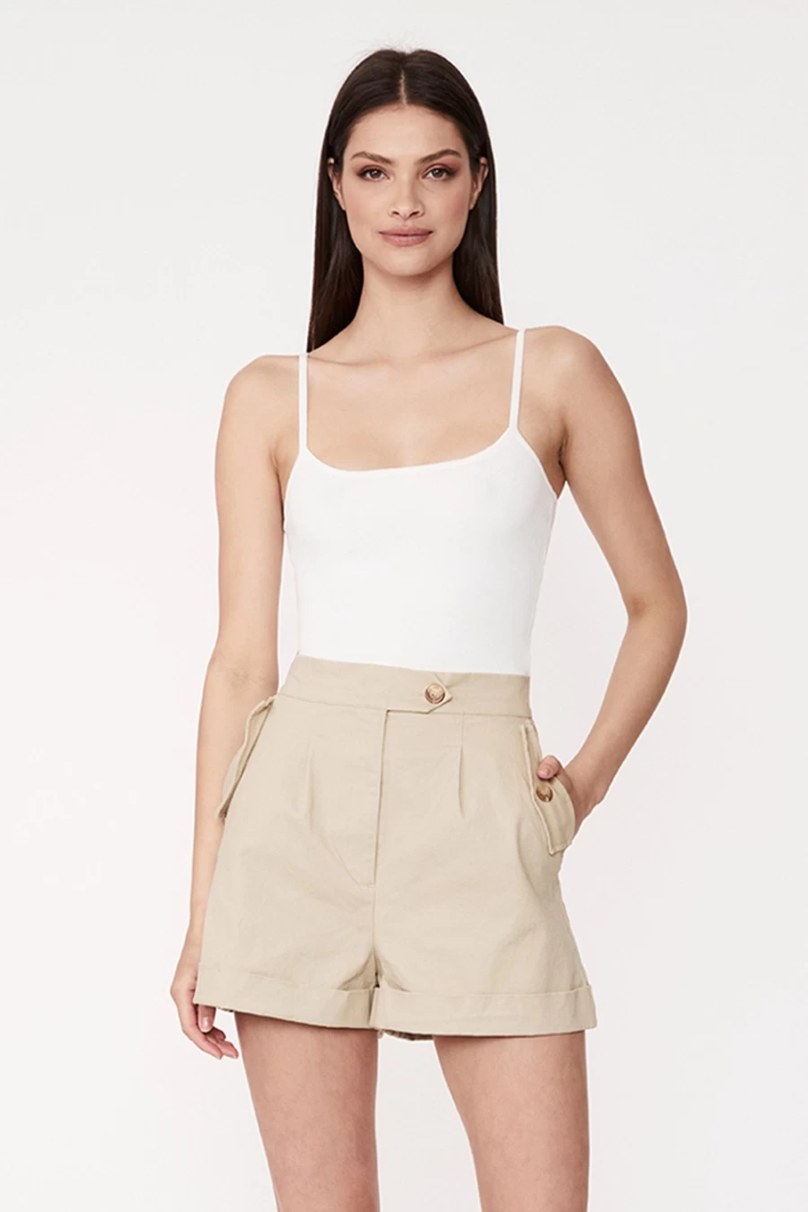 Bardot Women's Orchid White Knitted Cami Top - Soft Stretch Summer Tank