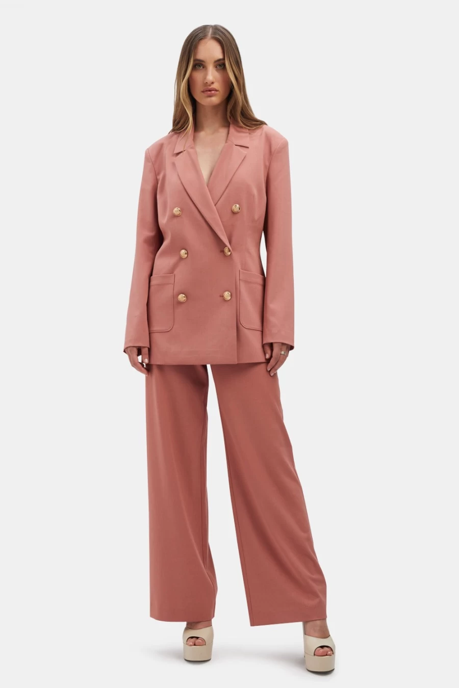 Bardot Women's Dusty Rose Blazer - Devita Stylish Tailored Jacket for Women