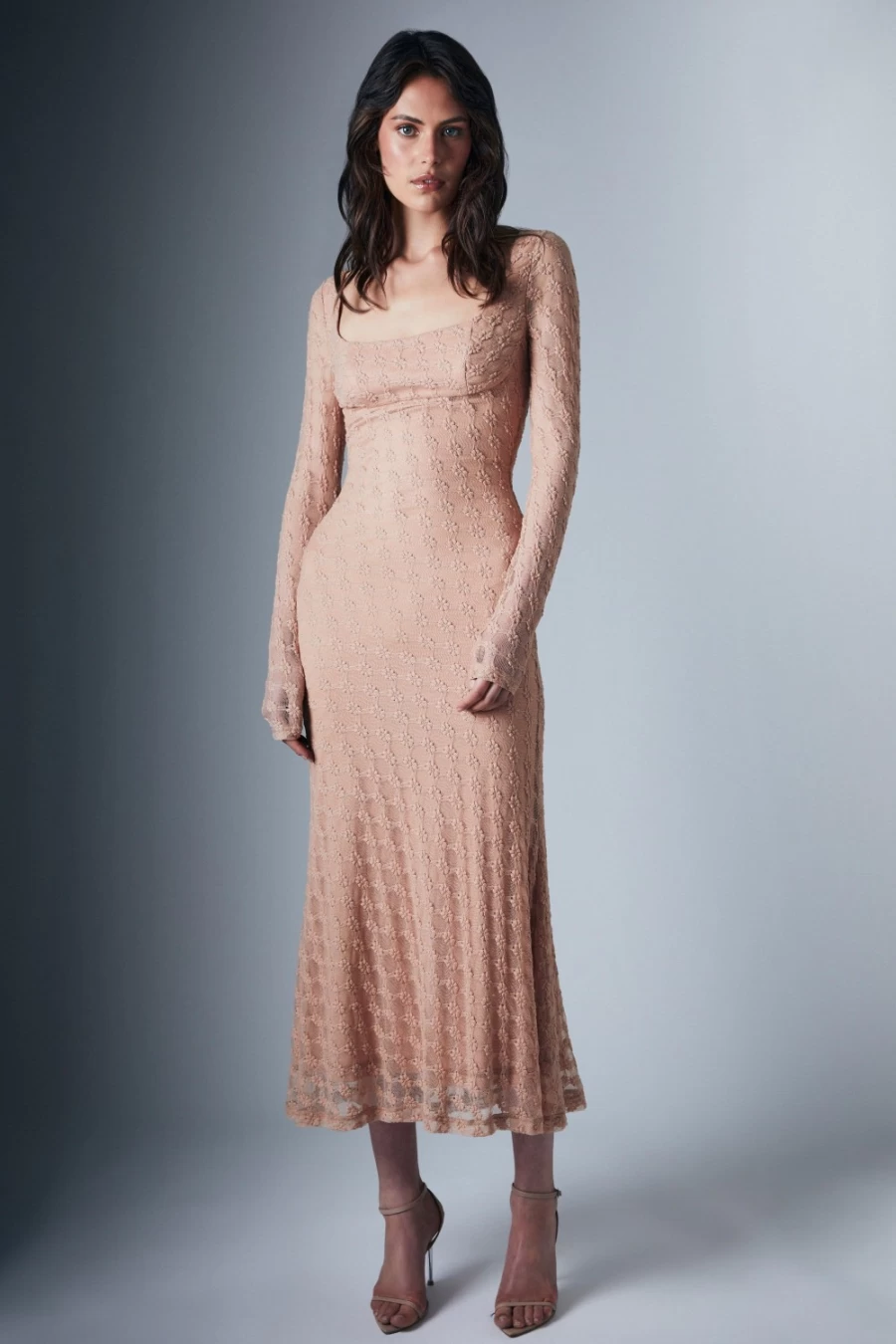 Bardot Women's Biscuit Lace Midi Dress - Adoni Style Elegant Party Wear
