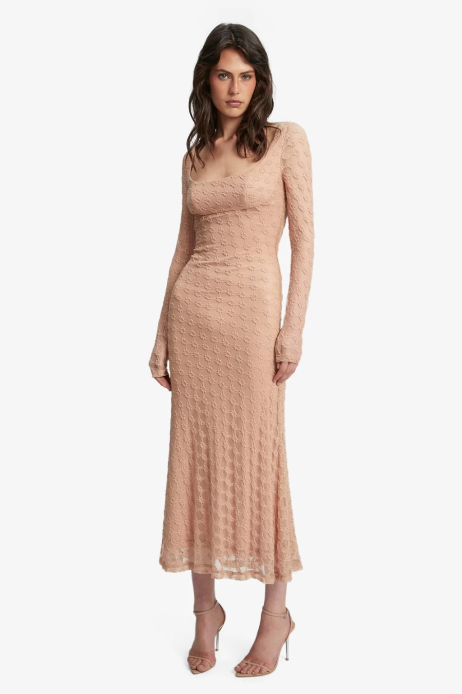 Bardot Women's Biscuit Lace Midi Dress - Adoni Style Elegant Party Wear