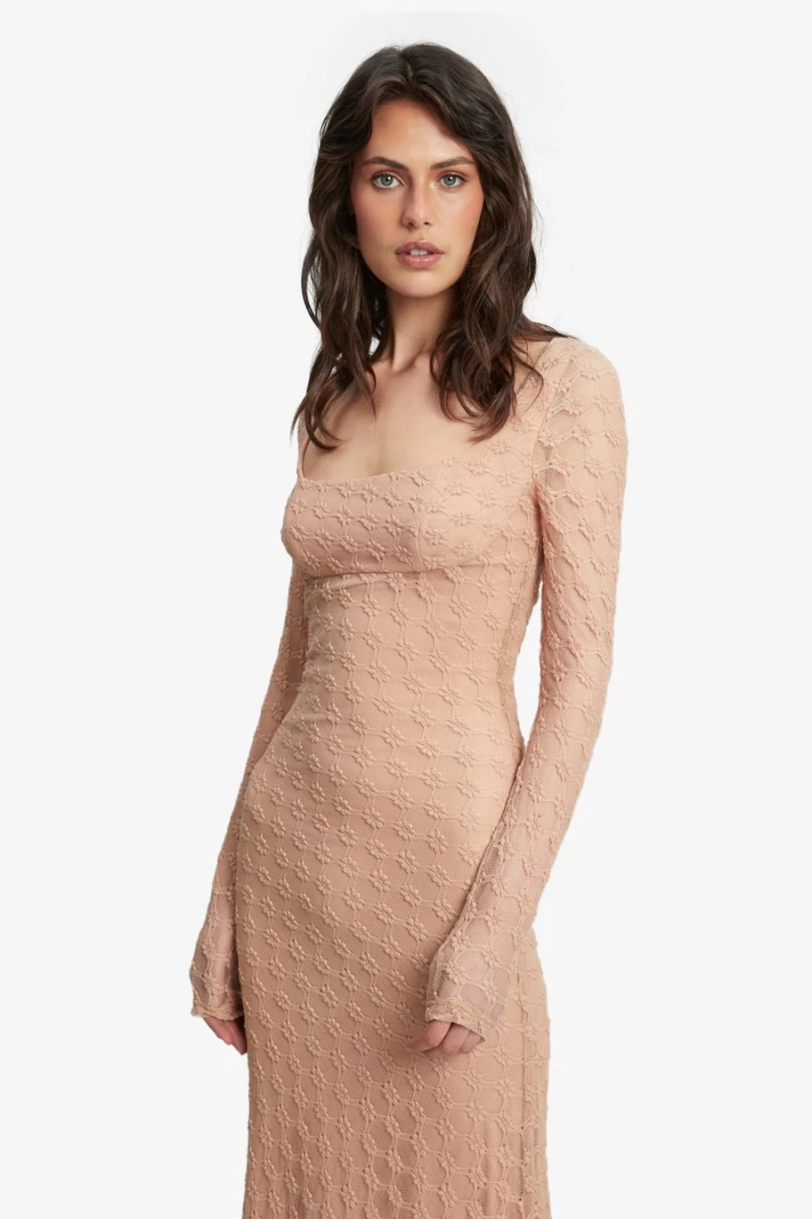 Bardot Women's Biscuit Lace Midi Dress - Adoni Style Elegant Party Wear