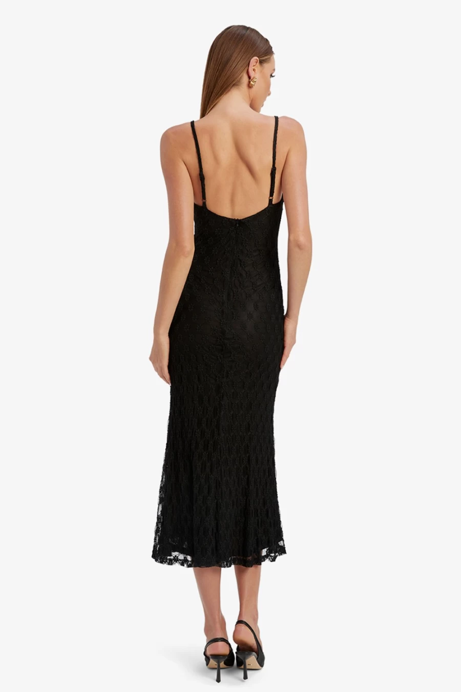 Bardot Women's Black Mesh Midi Dress - Adoni Style Elegant Party Wear