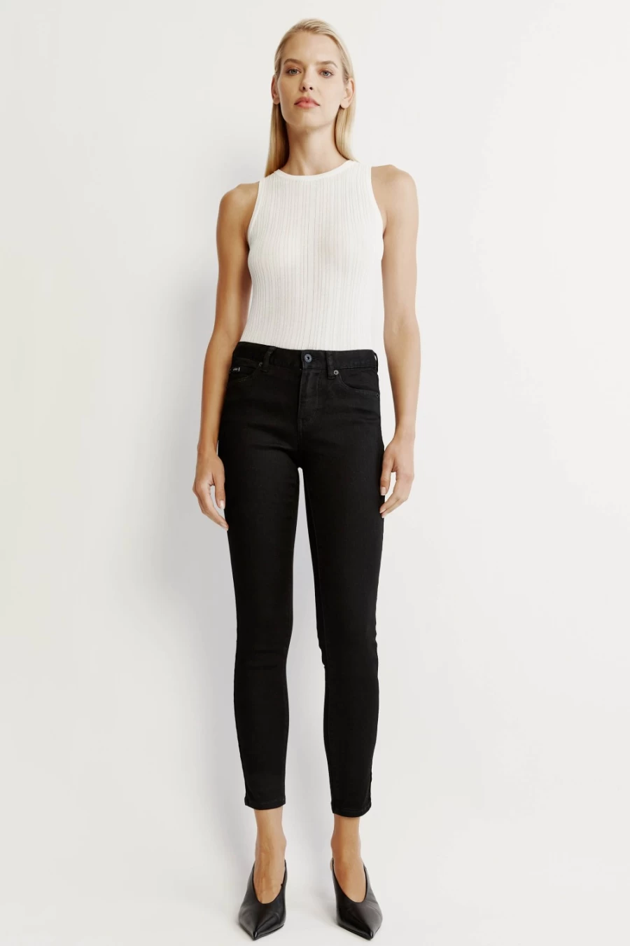 Bardot Women's Black Kate Hipster Jeans - High Waisted Skinny Denim Pants