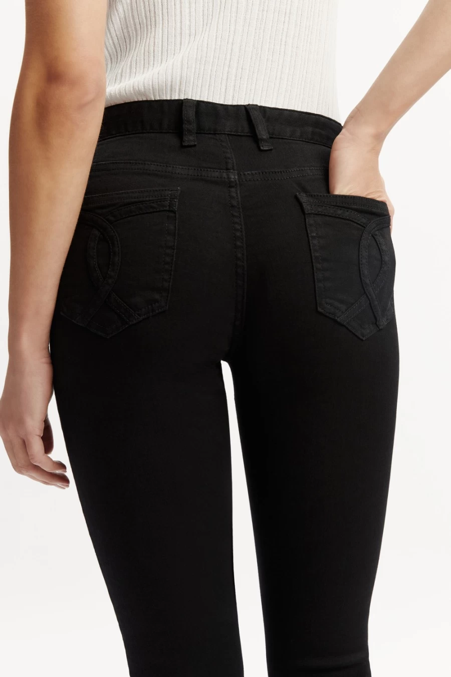 Bardot Women's Black Kate Hipster Jeans - High Waisted Skinny Denim Pants