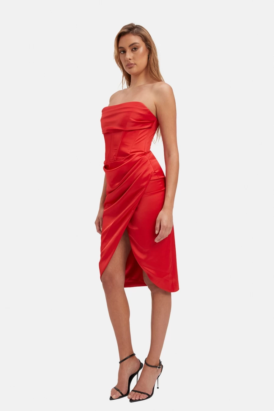 Bardot Women's Fire Red Jamila Corset Dress - Elegant Bodycon Style for Evening & Party Wear