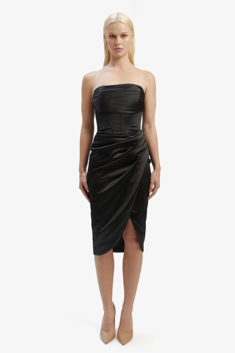 Bardot Women's Black Jamila Corset Dress - Elegant Slim Fit Evening Gown