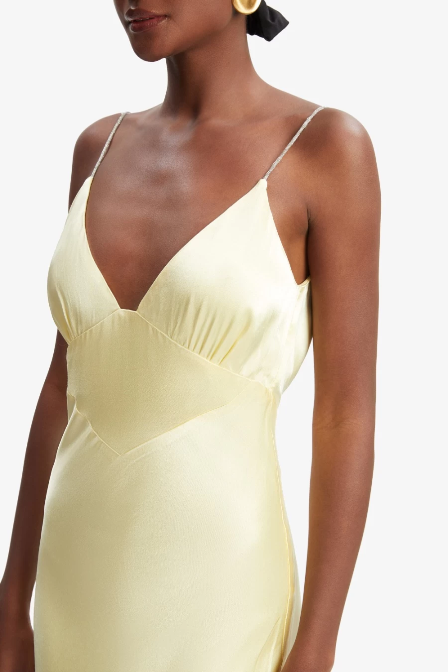 Bardot Women's Capri Diamonte Slip Dress in Canary Yellow