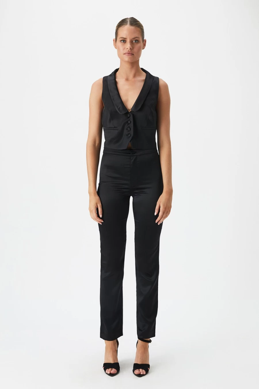 Bardot Women's Black Satin Vest - Nyah Style for Elegant Outfits