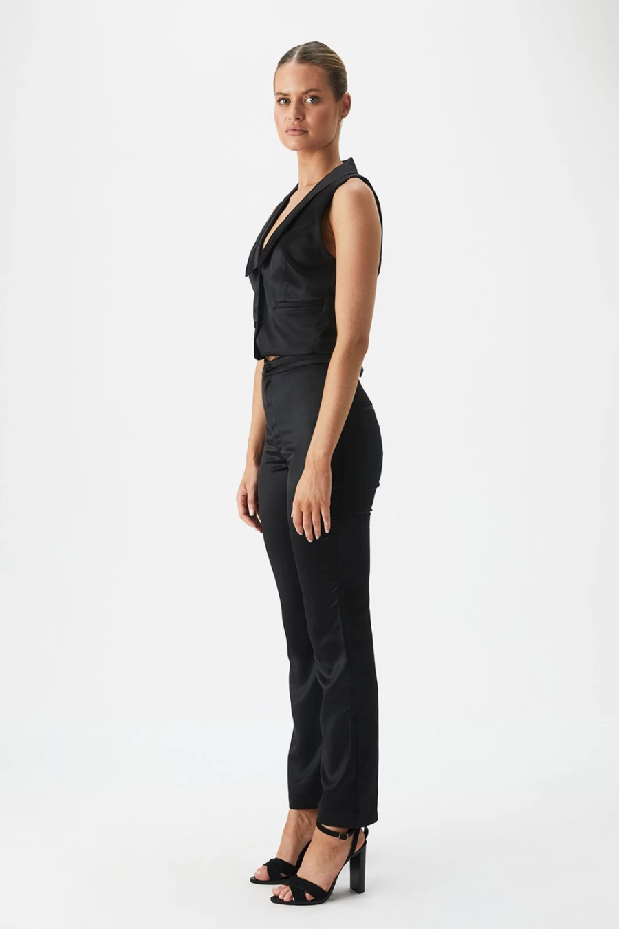 Bardot Women's Black Satin Vest - Nyah Style for Elegant Outfits