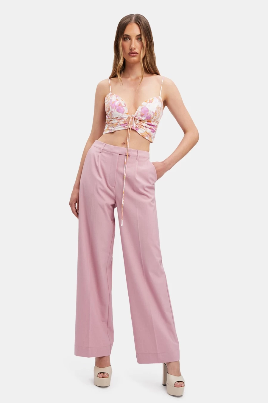Bardot Women's Mirabella Suit Pant in Dusty Rose - Tailored Formal Trousers