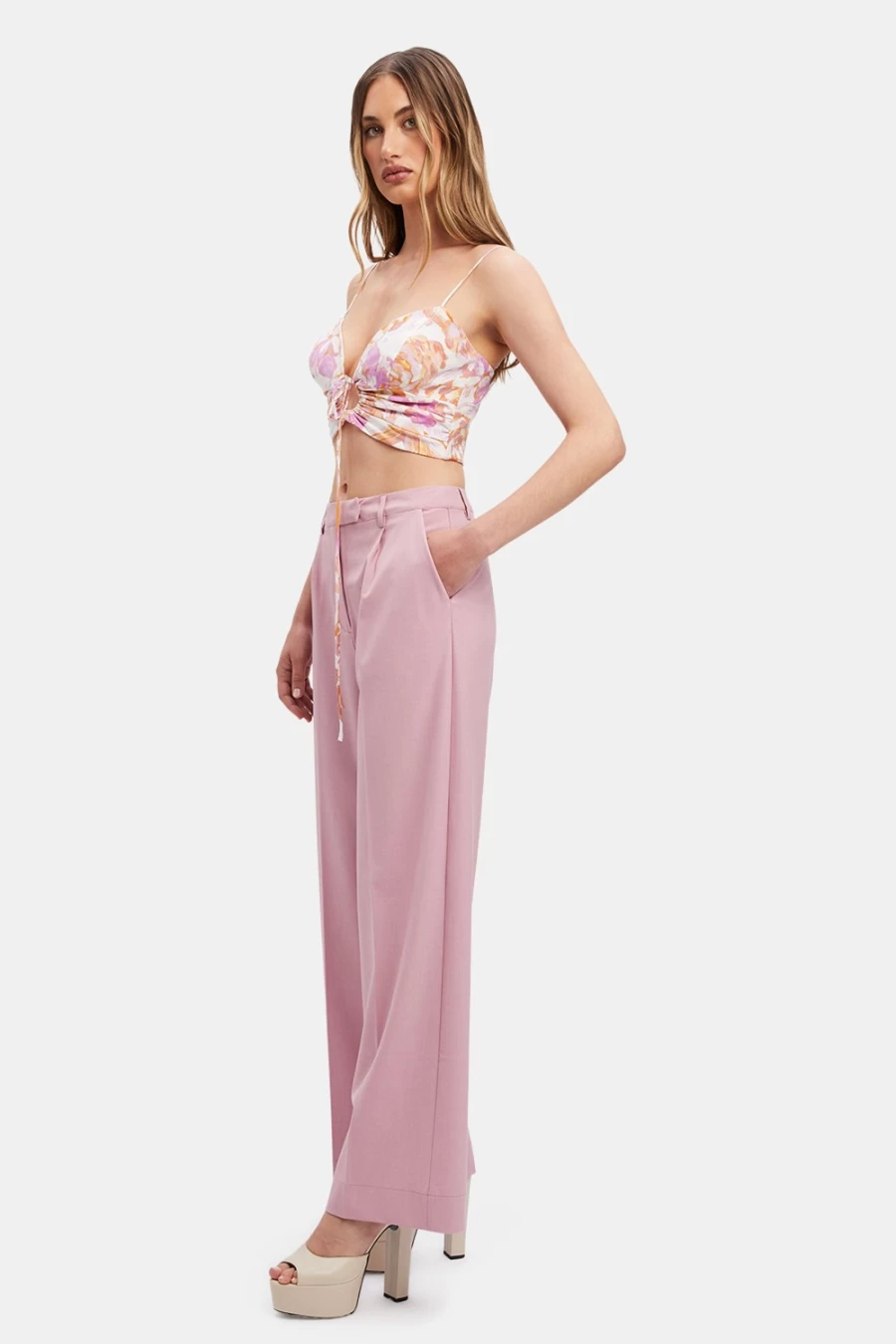 Bardot Women's Mirabella Suit Pant in Dusty Rose - Tailored Formal Trousers