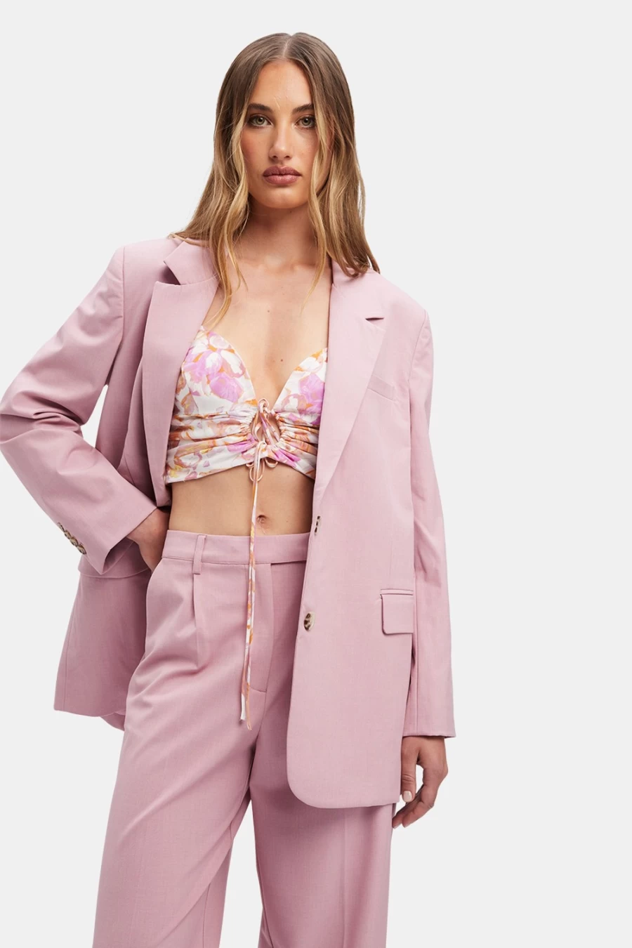 Bardot Women's Mirabella Classic Blazer in Dusty Rose - Timeless Tailored Jacket for Elegant Outfits