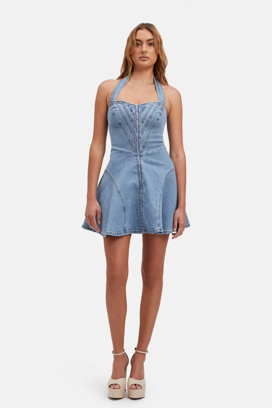 Bardot Women's Vintage Lee Halter Mini Dress