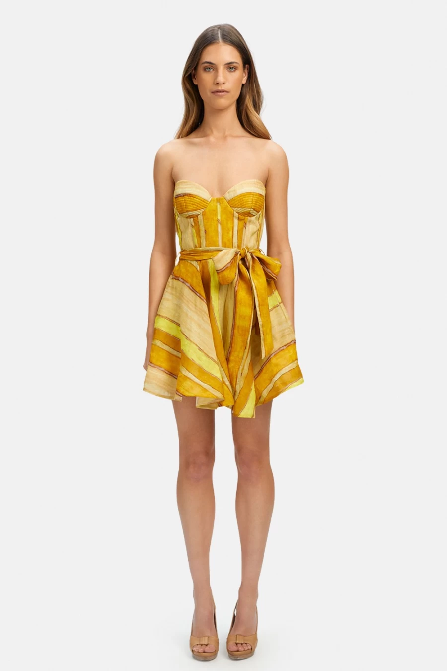 Bardot Women's Yellow Stp Brynne Mini Dress - Elegant Party & Casual Wear