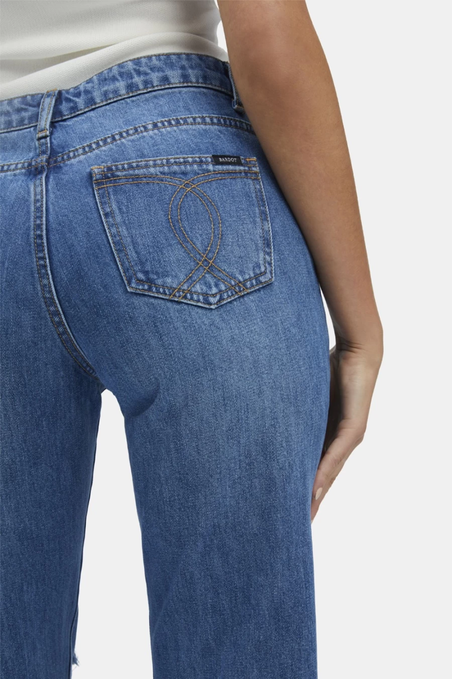 Bardot Women's Vintage Lola High-Rise Hipster Straight Leg Jeans