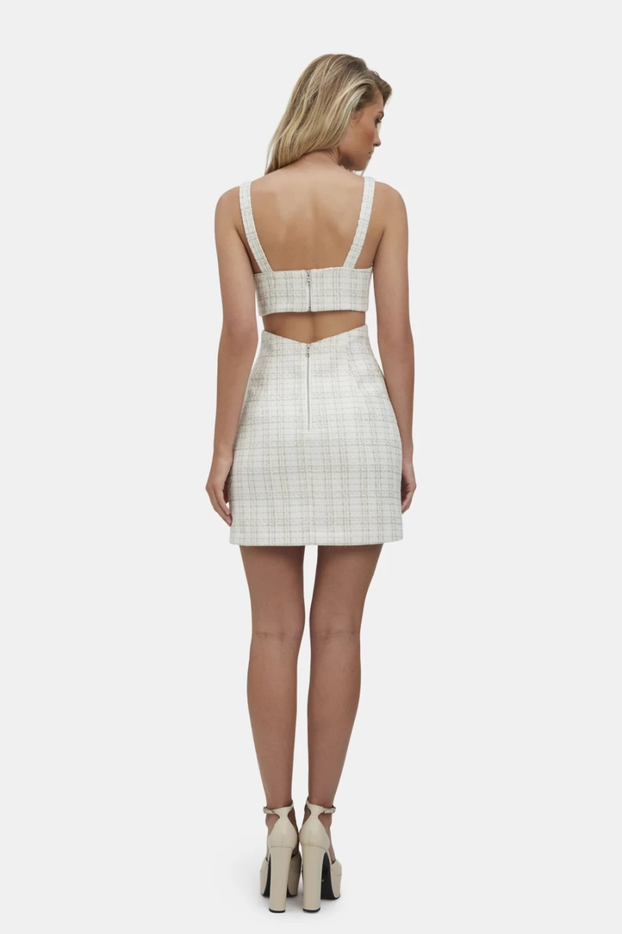 Bardot Women's Ramone Mini Dress in Ivory Boucle Fabric
