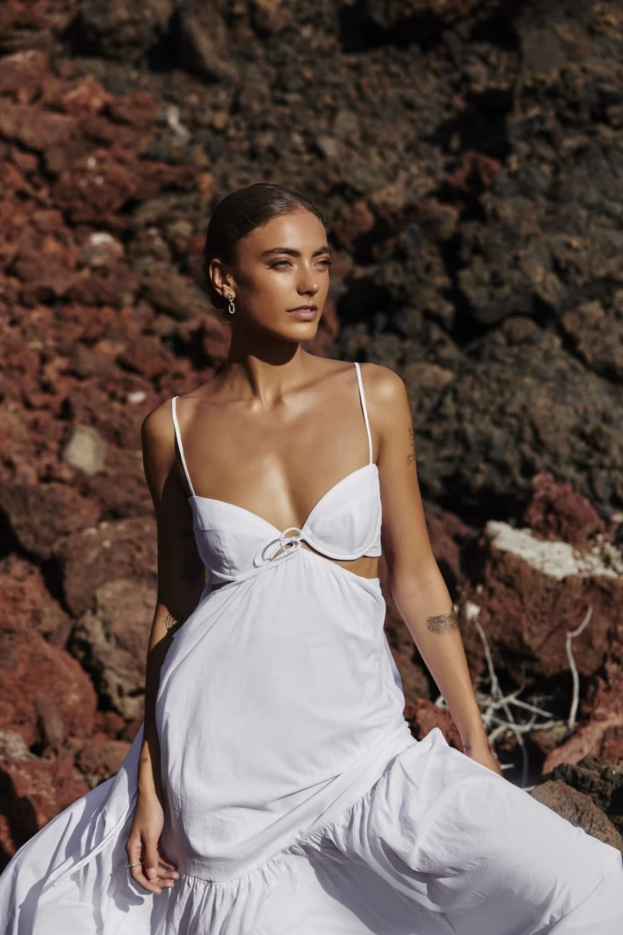 Bardot Women's Willow Midi Dress in Orchid White - Flowy Boho Chic Style