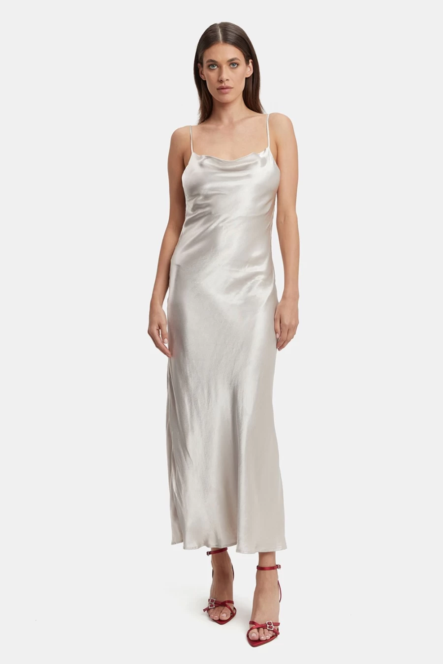 Bardot Women's Oyster Trina Slip Dress - Elegant Sleeveless Midaxi Dress